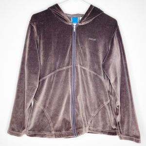 $10 SALE! Reebok Velvet Full Zip Hoodie Athletic Sweatshirt